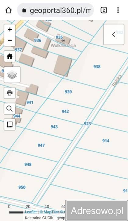 Działka budowlana Sokolniki, ul. Rajska