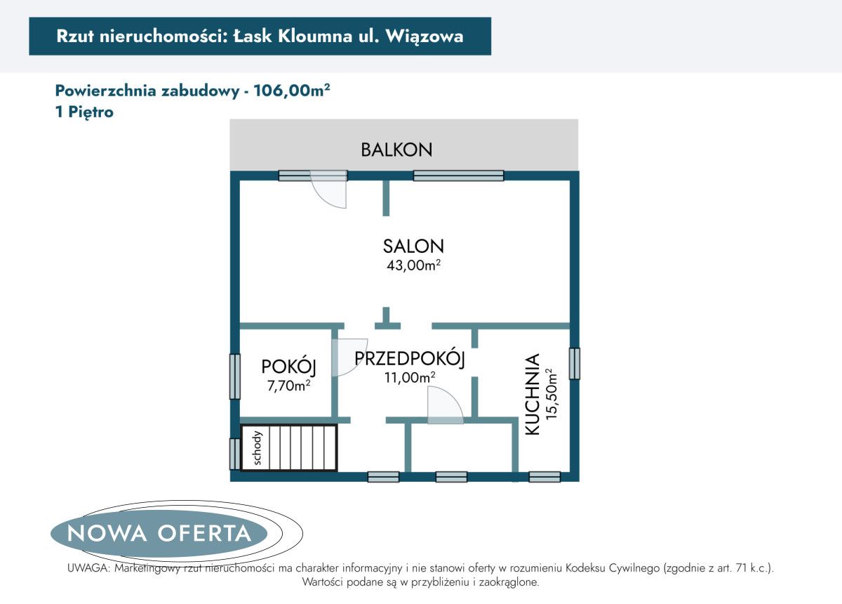 dom wolnostojący, 4 pokoje Łask Kolumna, ul. Wiązowa. Zdjęcie 40