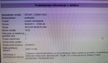 Działka rolna Wólka Nurzecka