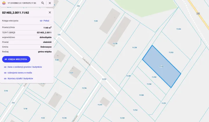 Działka budowlana Nowosiedlice