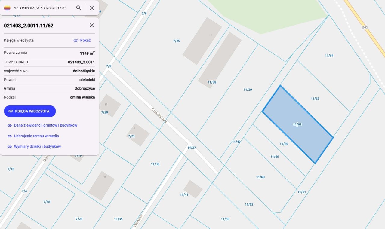 Działka budowlana Nowosiedlice