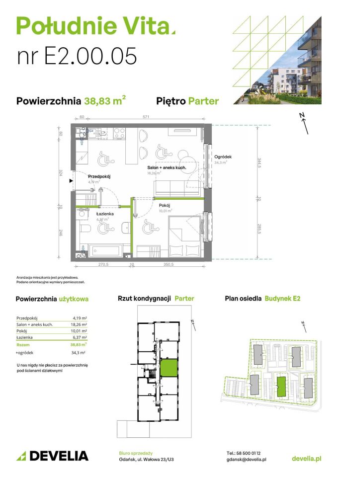 Mieszkanie 2-pokojowe Gdańsk Orunia Górna, ul. Kazimierza Wielkiego. Zdjęcie 7