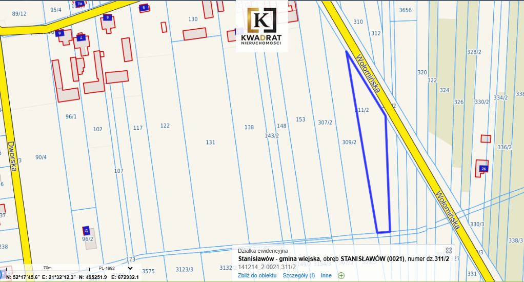 Działka budowlana Stanisławów, ul. Wołomińska. Zdjęcie 1