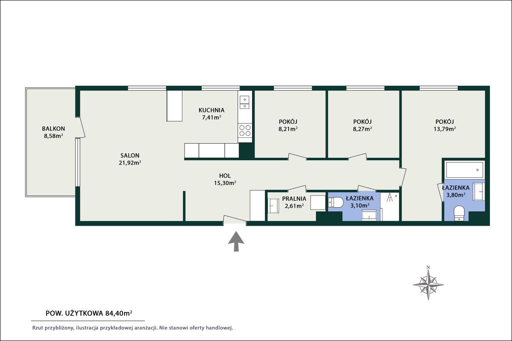 Mieszkanie 4-pokojowe Warszawa Mokotów, ul. Polska. Zdjęcie 23