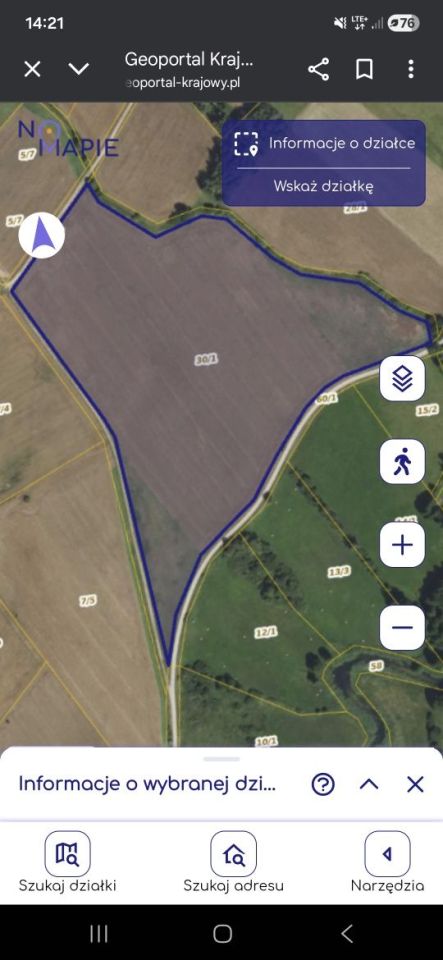 Działka rolna Wężówko