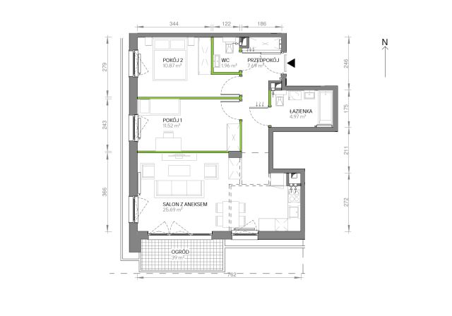 Mieszkanie 3-pokojowe Gdańsk Chełm, ul. Ptasia. Zdjęcie 7
