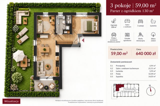 Mieszkanie 3-pokojowe Kąty Wrocławskie, ul. Waniliowa. Zdjęcie 7