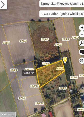 Działka rolno-budowlana Mierzynek, ul. Farmerska. Zdjęcie 1