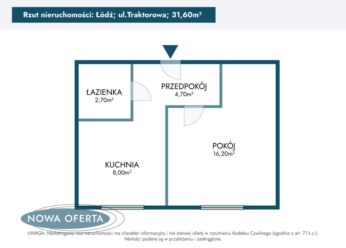 Mieszkanie 1-pokojowe Łódź Bałuty, ul. Traktorowa. Zdjęcie 16