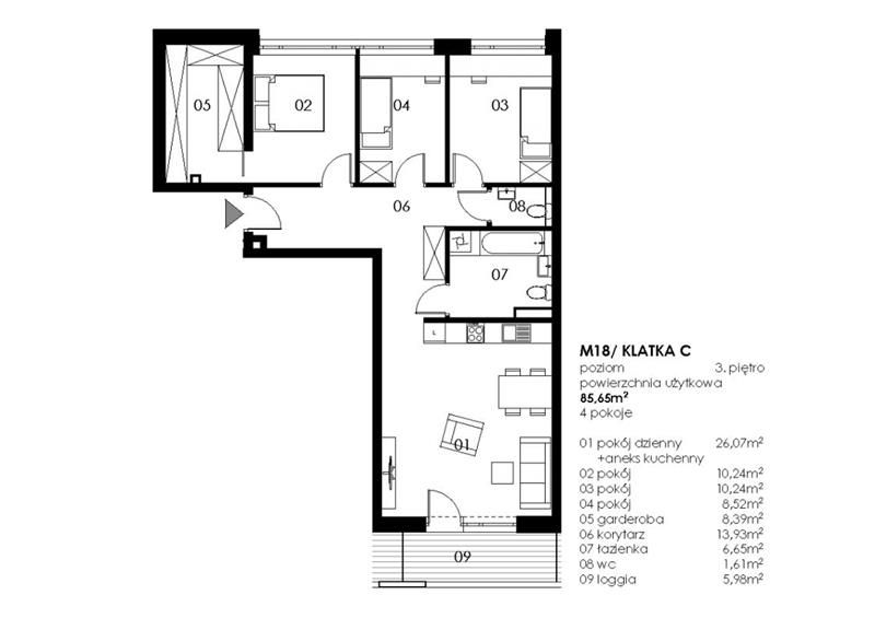 Mieszkanie 4-pokojowe Koszalin, ul. Wenedów. Zdjęcie 7