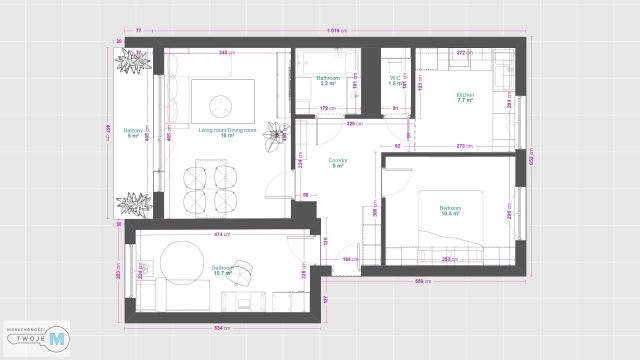 Mieszkanie 3-pokojowe Kielce KSM, ul. Daleka. Zdjęcie 6