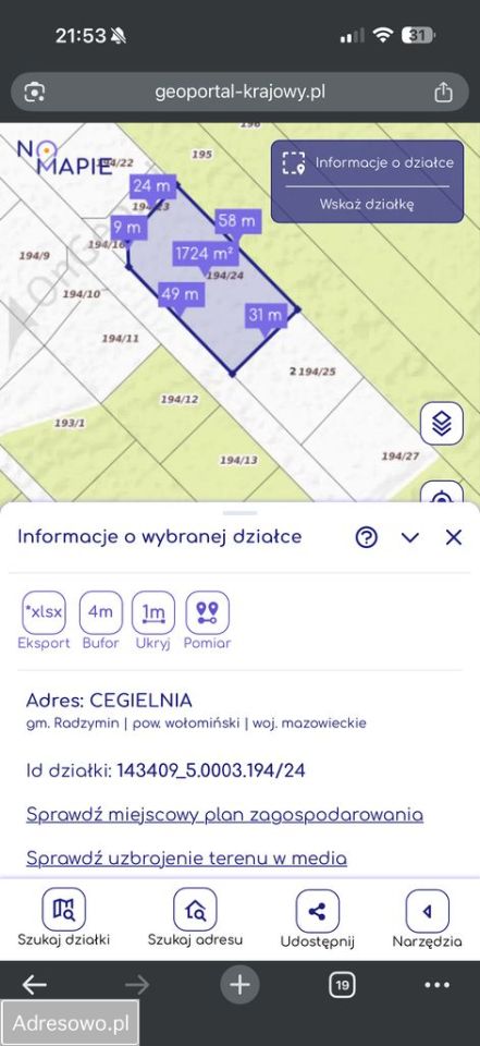 Działka budowlana Cegielnia, ul. Mleczna. Zdjęcie 2