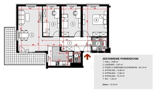 Mieszkanie 4-pokojowe Rzeszów, ul. Lubelska. Zdjęcie 11