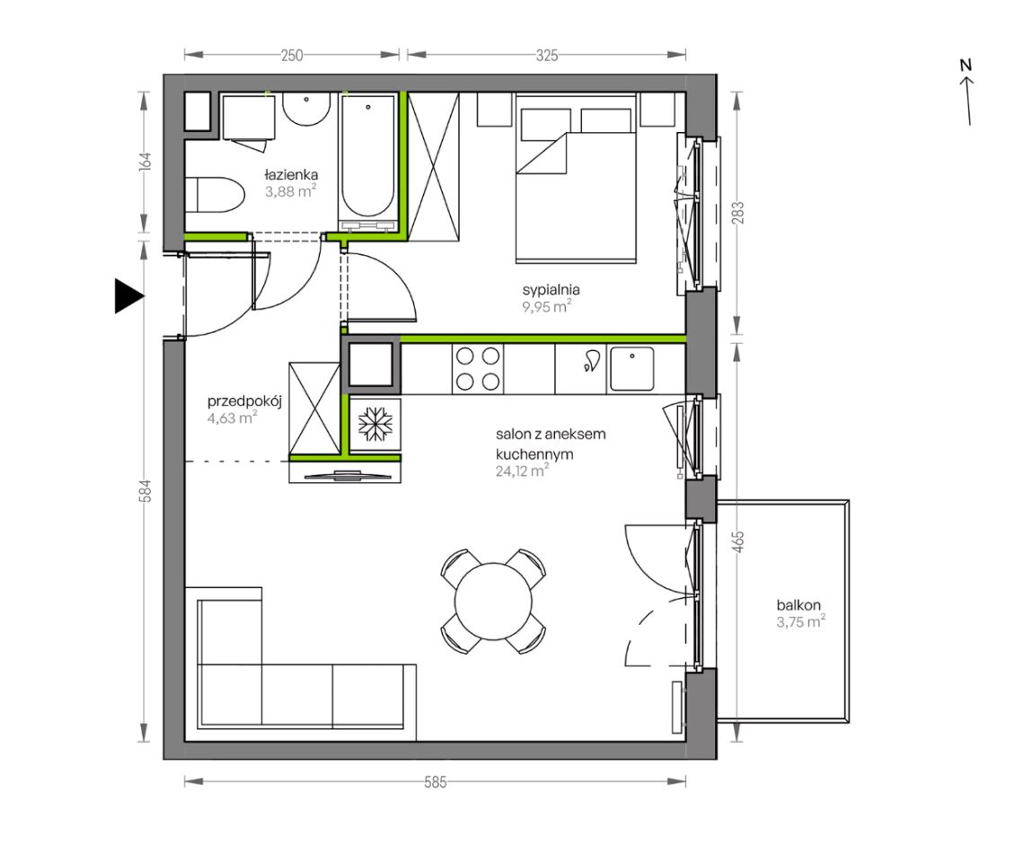 Mieszkanie 2-pokojowe Kraków Płaszów, ul. Myśliwska. Zdjęcie 25