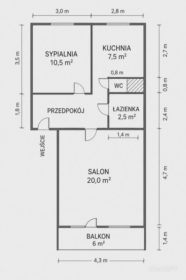 Mieszkanie 2-pokojowe Łódź Chojny, ul. Strzelecka. Zdjęcie 1