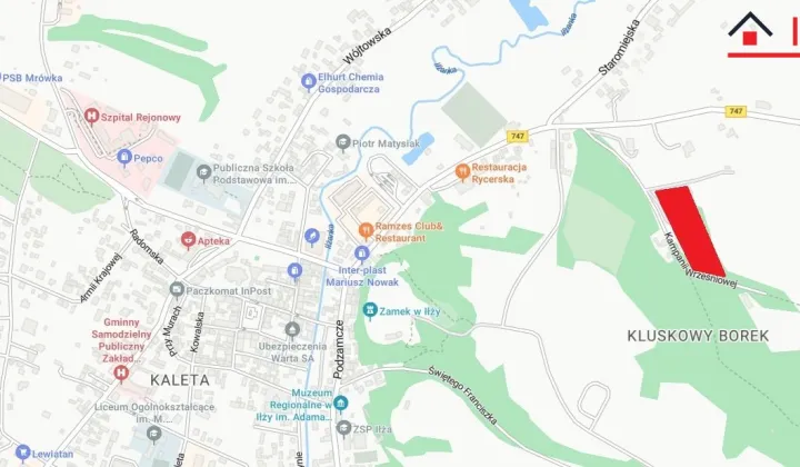 Działka inwestycyjna Iłża Kluskowy Borek, ul. Kampanii Wrześniowej