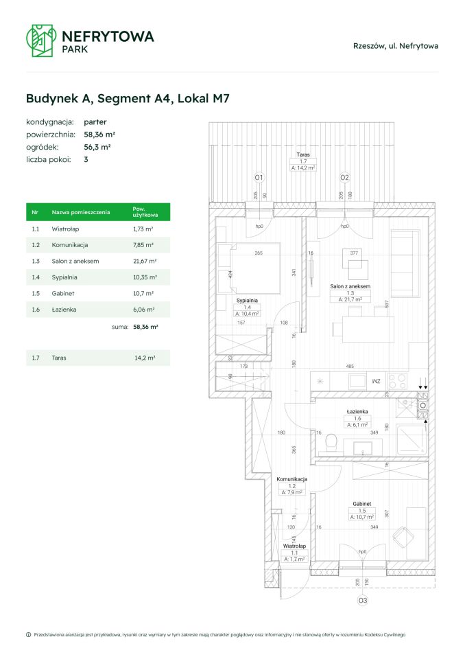 Mieszkanie 3-pokojowe Rzeszów Załęże, ul. Nefrytowa. Zdjęcie 22