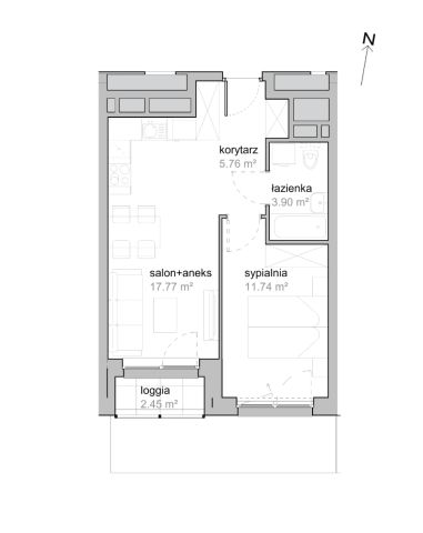 Mieszkanie 2-pokojowe Wrocław Tarnogaj, ul. Piękna. Zdjęcie 7