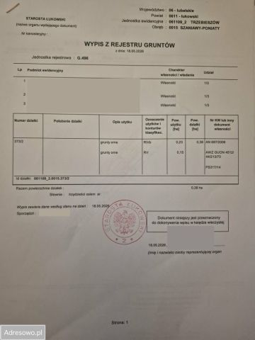 Działka rolna Szaniawy-Poniaty. Zdjęcie 1