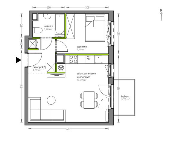 Mieszkanie 2-pokojowe Kraków Płaszów, ul. Myśliwska. Zdjęcie 25