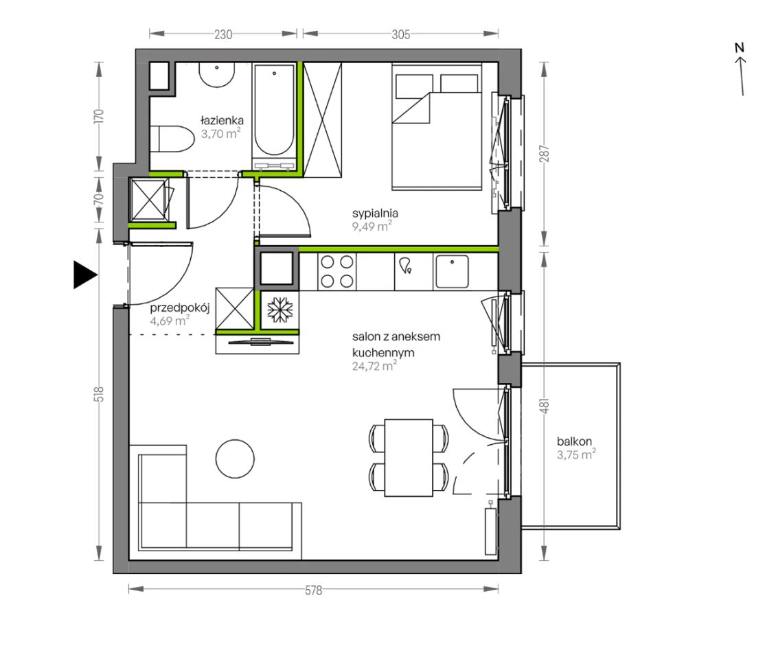 Mieszkanie 2-pokojowe Kraków Płaszów, ul. Myśliwska. Zdjęcie 25