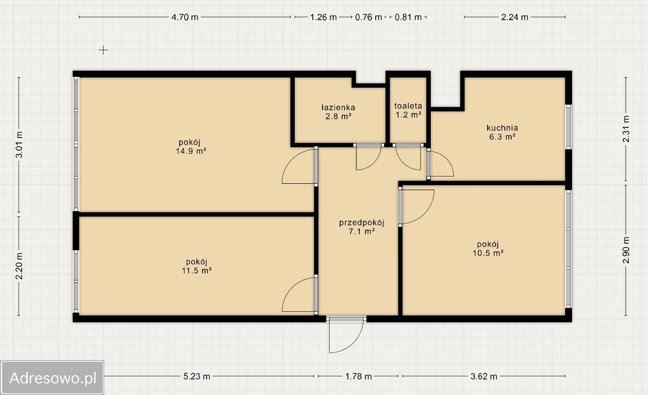 Mieszkanie 3-pokojowe Wrocław Krzyki, ul. Widna. Zdjęcie 12