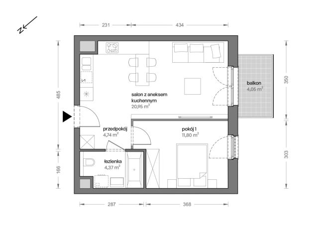 Mieszkanie 2-pokojowe Katowice Brynów, ul. Ceglana. Zdjęcie 7