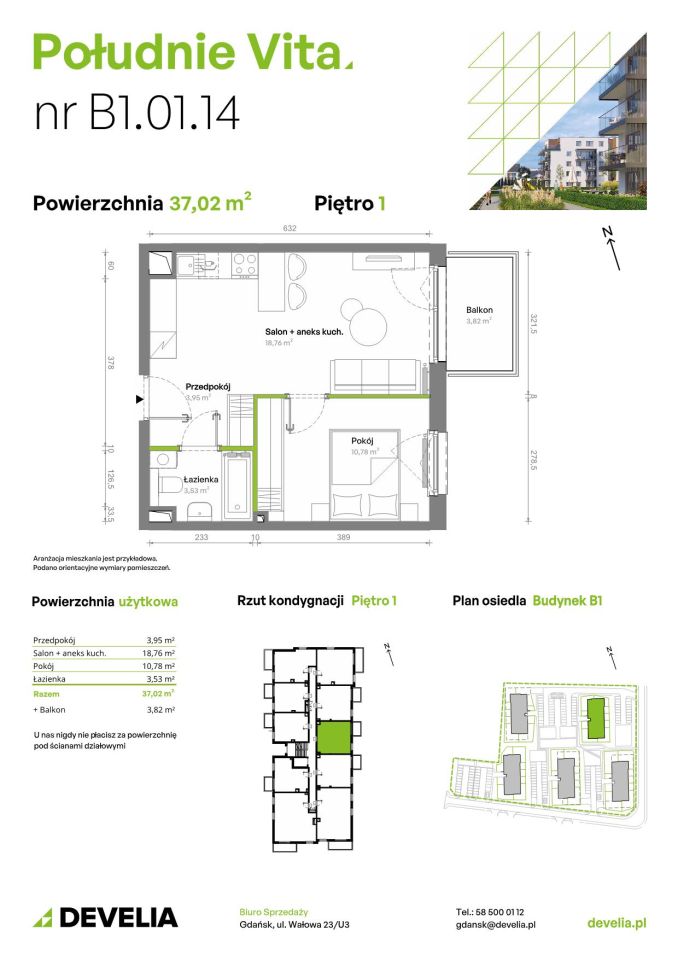 Mieszkanie 2-pokojowe Gdańsk Orunia Górna, ul. Kazimierza Wielkiego. Zdjęcie 7