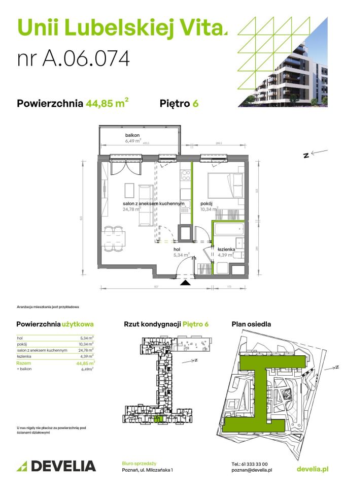 Mieszkanie 2-pokojowe Poznań Starołęka, ul. Unii Lubelskiej. Zdjęcie 7