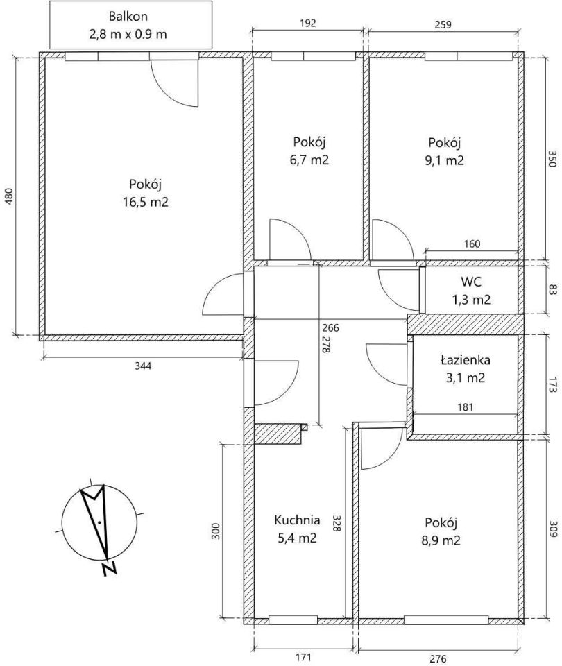 Mieszkanie 4-pokojowe Kościerzyna, ul. Kasztanowa