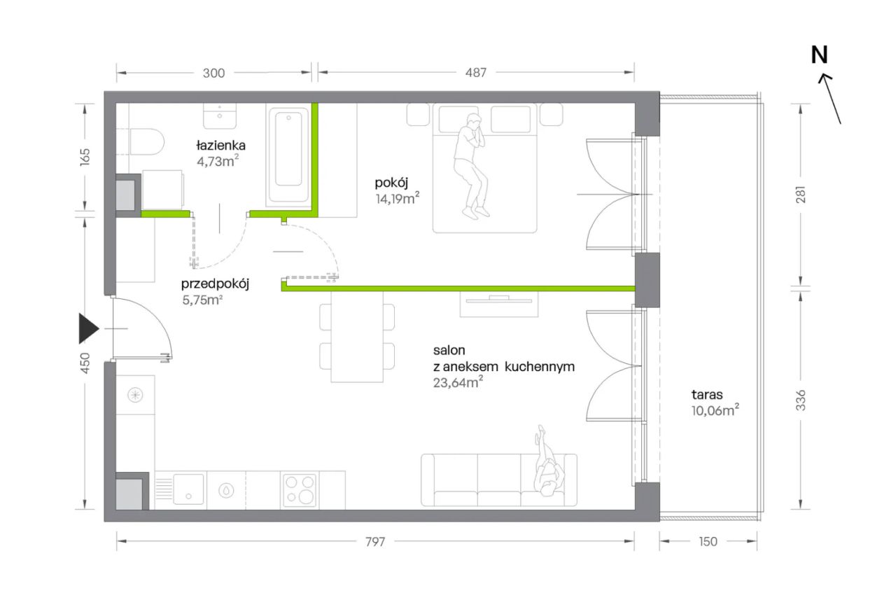Mieszkanie 2-pokojowe Kraków Krowodrza, ul. Żabiniec. Zdjęcie 7