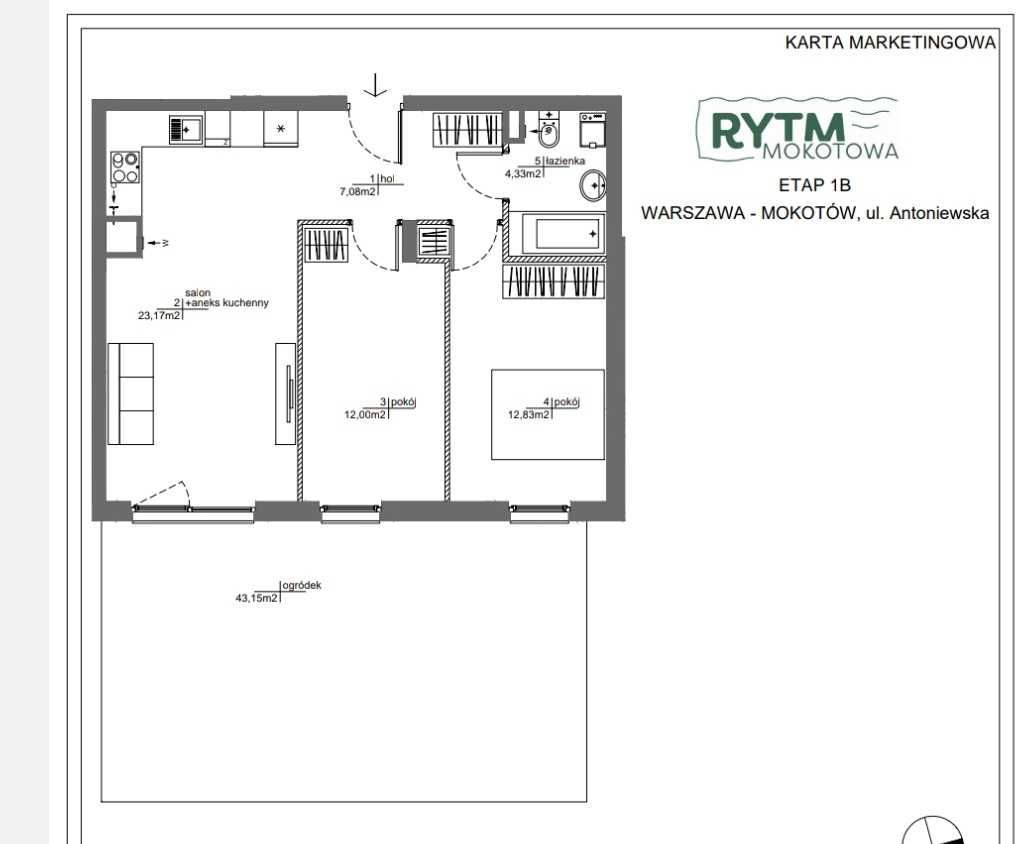 Mieszkanie 3-pokojowe Warszawa Mokotów, ul. Antoniewska. Zdjęcie 1