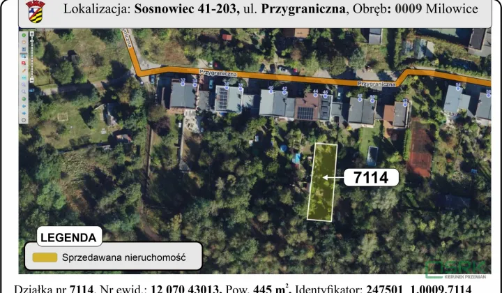 Działka Sosnowiec Milowice, ul. Przygraniczna