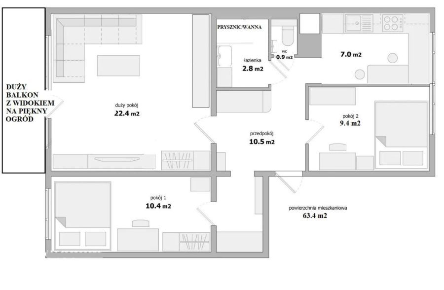 Mieszkanie 3-pokojowe Gdańsk Chełm, ul. prof. Kazimierza Kopeckiego