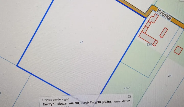 Działka rolna Przypki, ul. Krótka