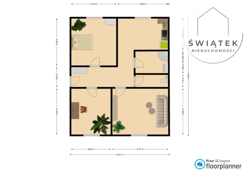 Mieszkanie 3-pokojowe Toruń Mokre, ul. Wojska Polskiego. Zdjęcie 14