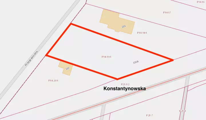 Działka budowlana Łódź Polesie, ul. Konstantynowska
