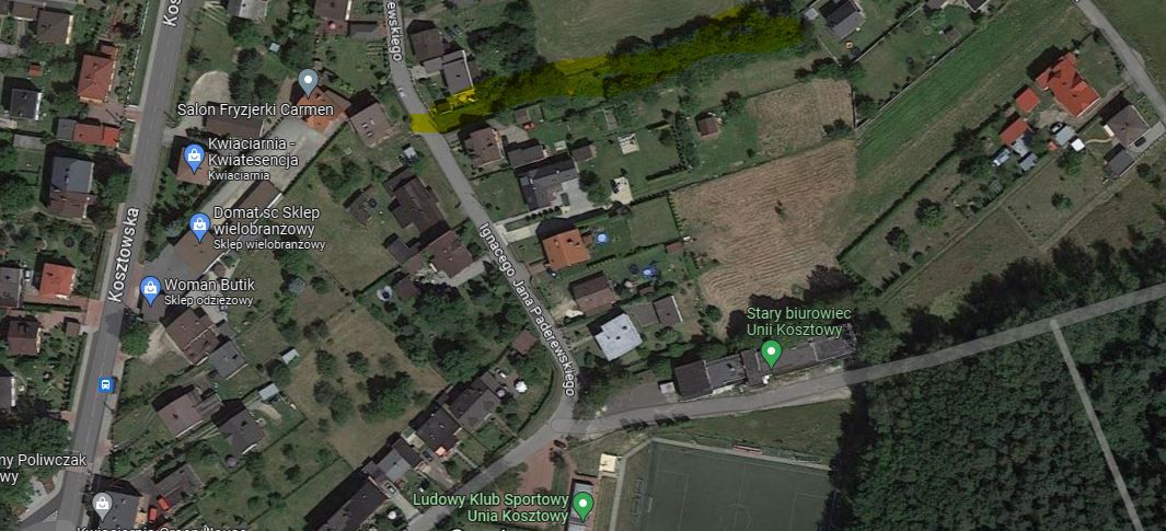 Działka budowlana Mysłowice Kosztowy, ul. Ignacego Paderewskiego