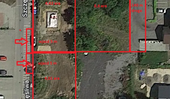 Działka budowlana Żory Osiny, ul. Spółdzielcza