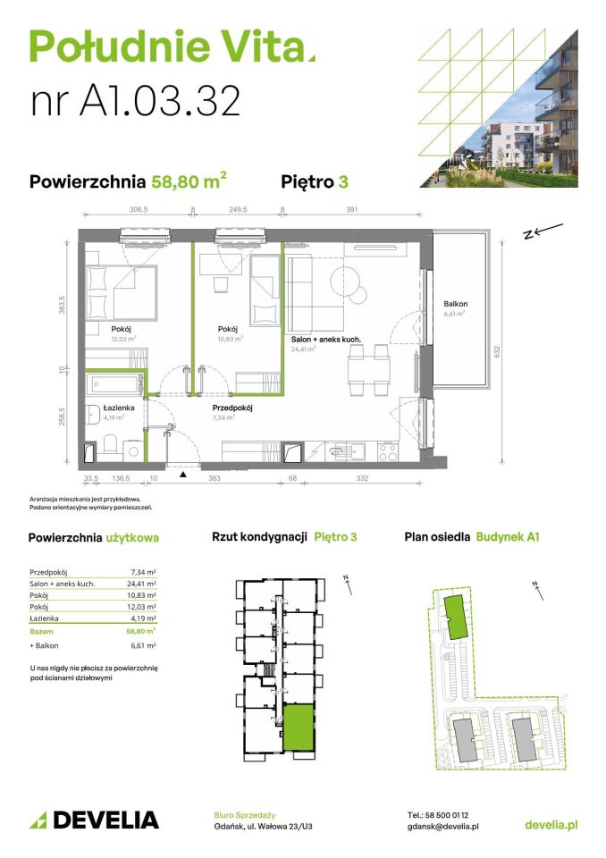 Mieszkanie 3-pokojowe Gdańsk Orunia Górna, ul. Kazimierza Wielkiego. Zdjęcie 7
