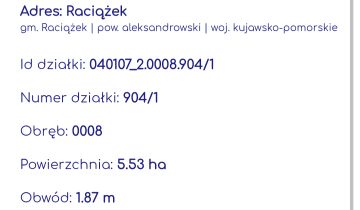 Działka rolna Raciążek, ul. Pole