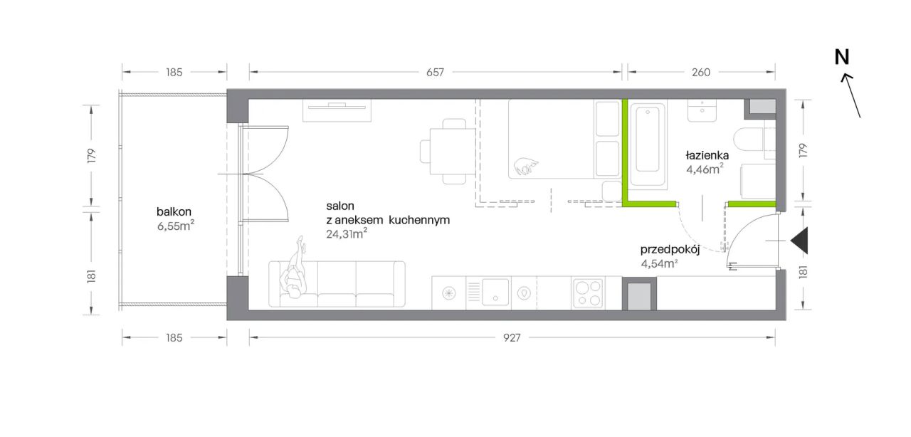 Mieszkanie 1-pokojowe Kraków Krowodrza, ul. Żabiniec. Zdjęcie 7