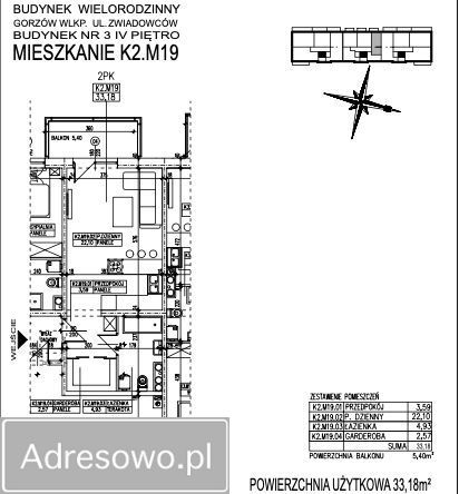 Mieszkanie 1-pokojowe Gorzów Wielkopolski, ul. Kostrzyńska. Zdjęcie 1