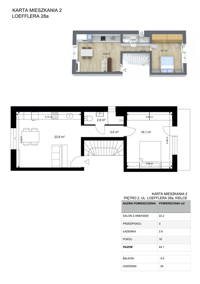 Mieszkanie 2-pokojowe Kielce Szydłówek, ul. Franciszka Loefflera. Zdjęcie 16