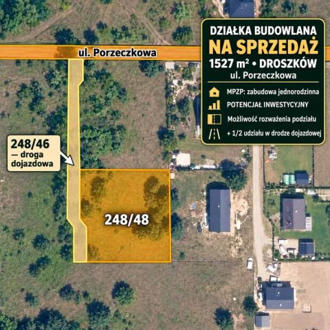 Działka budowlana Droszków, ul. Porzeczkowa. Zdjęcie 1