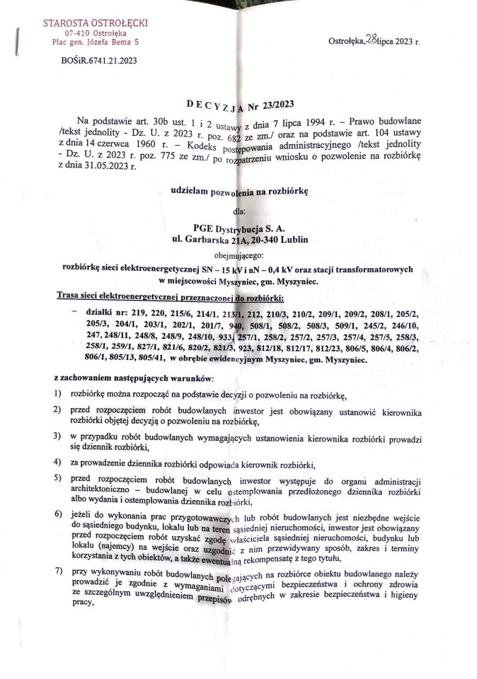 Działka budowlana Myszyniec, ul. Wincentego Witosa. Zdjęcie 2