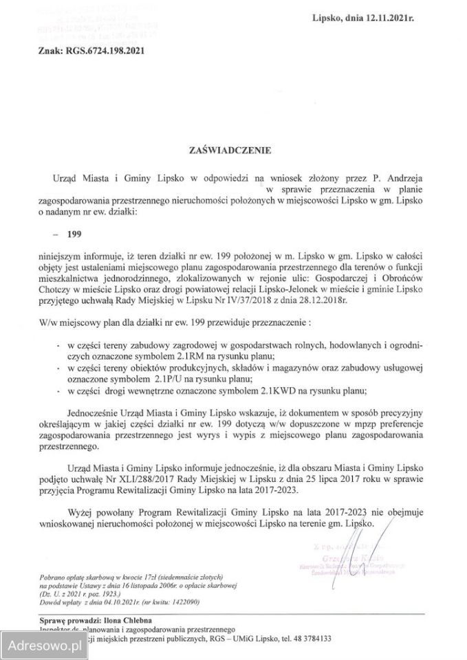 Działka inwestycyjna Lipsko, ul. Obrońców Chotczy. Zdjęcie 4