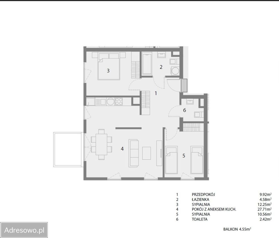 Mieszkanie 3-pokojowe Kraków Podgórze, ul. Tadeusza Szafrana. Zdjęcie 11