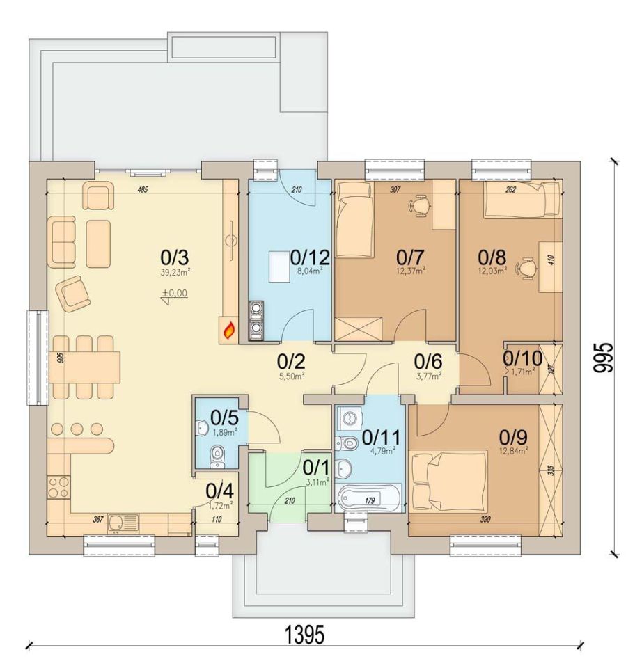 dom wolnostojący, 4 pokoje Krzyż Wielkopolski Centrum, ul. Tulipanowa. Zdjęcie 3