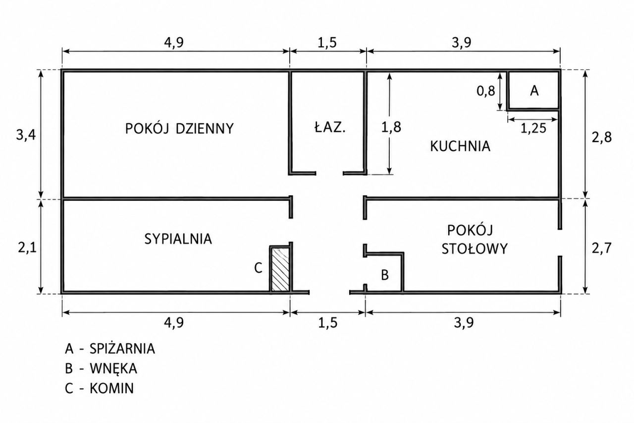 Mieszkanie 3-pokojowe Kamieniec, ul. Sadowa. Zdjęcie 13